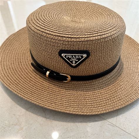 prada straw bucket hat|used prada bucket hat.